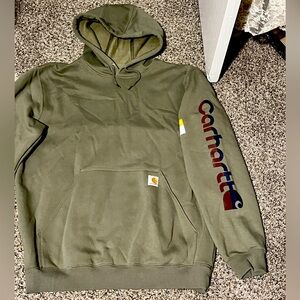 NWT Carhartt Loose Fit Midweight Logo Longsleeve Hooded Sweatshirt Hoodie size L